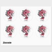 Cool Oosters Japans Rood Koi Karper Vis tattoo Ronde Sticker (Vel)