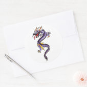 Cool Oosters Paarse Dragon stijl sticker (Envelop)
