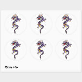 Cool Oosters Paarse Dragon stijl sticker (Vel)