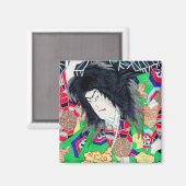 Cool oosters Yoshitoshi Kabuki Acteur japan kunst Magneet (Voorkant / Achterkant)