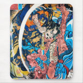 Cool-oosterse japanse Ancient Samurai demon Fight Muismat (Voorkant)