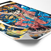 Cool-oosterse japanse Ancient Samurai demon Fight Poster (Hoek)