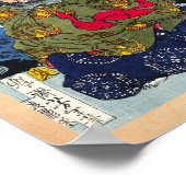 Cool-oosterse japanse spook- en deamonkunst poster (Hoek)