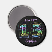 Cool op zwart 13e verjaardag feest Souvenir Gift Magneet (Voorkant / Achterkant)