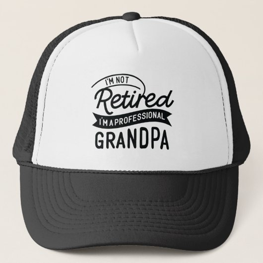 Cool opa gepensioneerd woordkunst trucker pet (Voorkant)