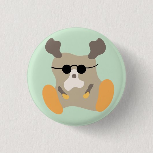 cool opa hert kleine monster—grote voeten knop ronde button 3,2 cm (Voorkant)