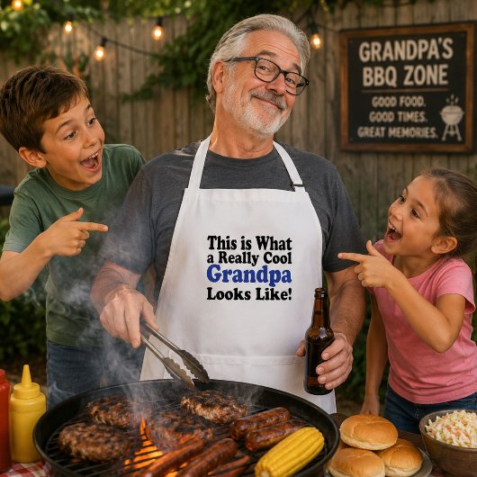 Cool opa leuke vadersdag BBQ cadeau van kinderen Standaard Schort