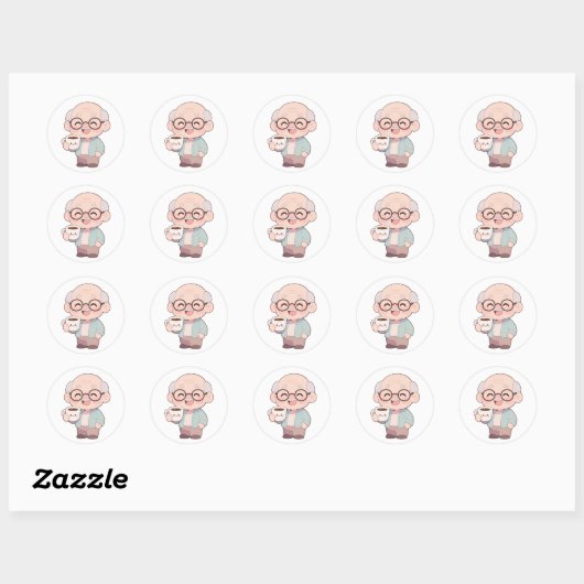 👴 Cool Opa Ronde Sticker (Vel)