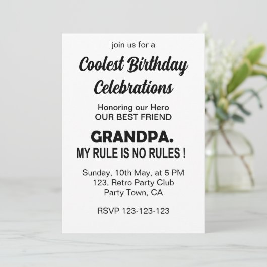 Cool opa verjaardagsfeestje kaart (Staand voorkant)