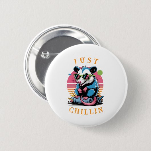 Cool Opossum 80s Retro Flair Ronde Button 5,7 Cm (Voorkant /achterkant)