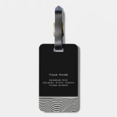 Cool optische illusie gepersonaliseerd bagagelabel (Achterkant verticaal)