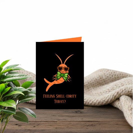 Cool orange birthday shrimp kaart