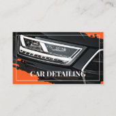 Cool Oranje auto service detaillering foto templat Visitekaartje (Voorkant)