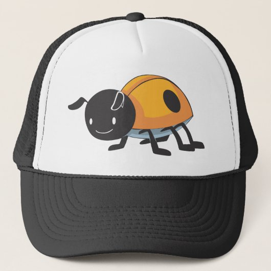 Cool Oranje Baby Ladybug Cartoon Trucker Pet (Voorkant)