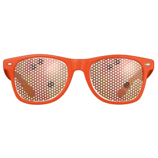 Cool Oranje Bowling Ball Party Shades Retro Zonnebril (Voorkant)