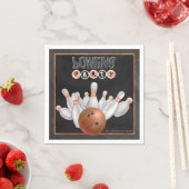 Cool Oranje Bowling Party Paper Napkins Servet (Insitu)
