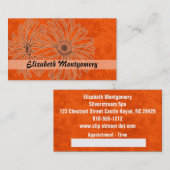 Cool Oranje Daisy Spa Appointment Visitekaartje Afsprakenkaartje (Voorkant / Achterkant)