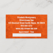 Cool Oranje Daisy Spa Appointment Visitekaartje Afsprakenkaartje (Achterkant)