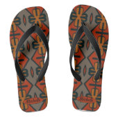 Cool Oranje en Gold Tribal Design Teenslippers (Voetbed)