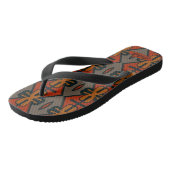 Cool Oranje en Gold Tribal Design Teenslippers (Schuin)