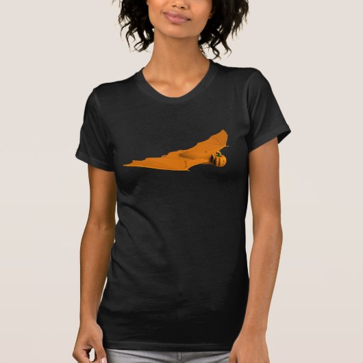 Cool Oranje Halloween Bat T-shirt (Voorkant)