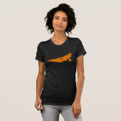 Cool Oranje Halloween Bat T-shirt (Voorkant volledig)