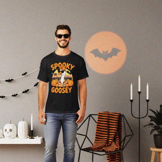 Cool Oranje Halloween Goose Cartoon Design T-shirt