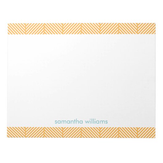 Cool Oranje Herringbone Pattern Notitieblok (Voorkant)