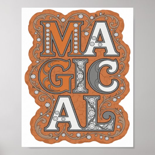 Cool Oranje MAGISCHE Citaat Ontwerp Poster (Voorkant)