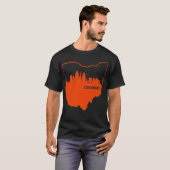 Cool Oranje Ohio State Outline Cincinnati City Sky T-shirt (Voorkant volledig)