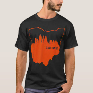 Cool Oranje Ohio State Outline Cincinnati City Sky T-shirt
