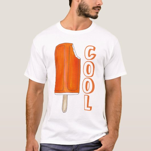 Cool Oranje Popsicle Creamsicle T-Shirt (Voorkant)