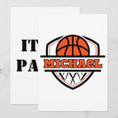 Cool Oranje Zwart Basketbal Sport Kaart (Voorkant / Achterkant)