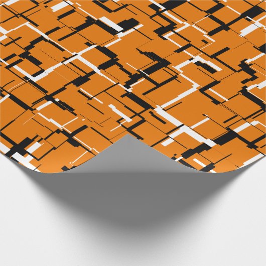 COOL Oranje zwart wit Cadeaupapier (Hoek)