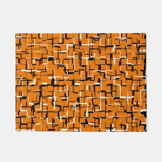 COOL Oranje Zwart Wit Deurmat (Voorkant)