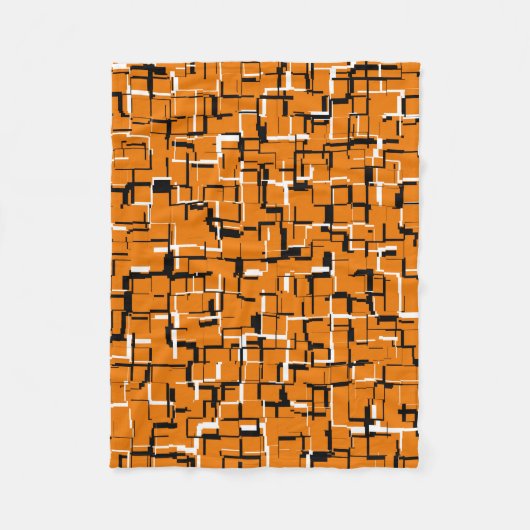 COOL Oranje zwart wit Fleece Deken (Voorkant)