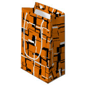 COOL Oranje zwart wit Klein Cadeauzakje (Voorkant Gekanteld)