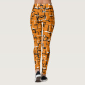 COOL Oranje zwart wit Leggings (Achterkant)