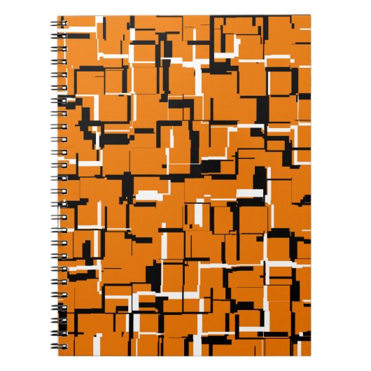 COOL Oranje zwart wit Notitieboek (Voorkant)