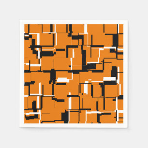 COOL Oranje zwart wit Servet
