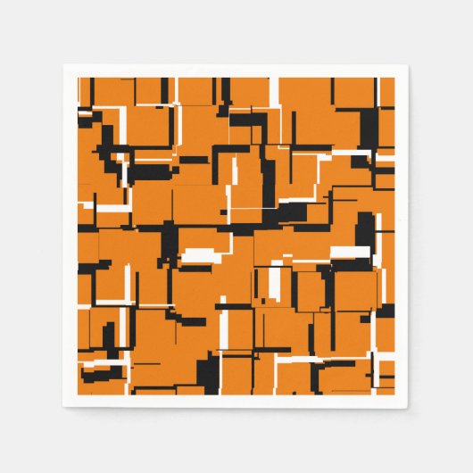 COOL Oranje zwart wit Servet (Voorkant)