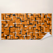 COOL Oranje zwart wit Strandlaken (Voorkant)