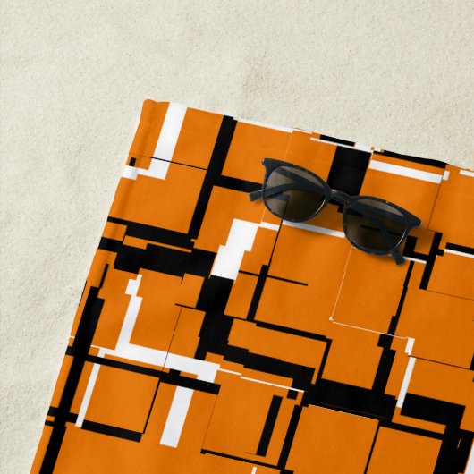 COOL Oranje zwart wit Strandlaken (In situ)