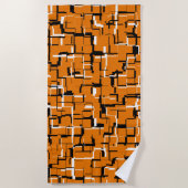 COOL Oranje zwart wit Strandlaken (Voorkant)