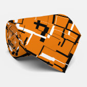COOL Oranje Zwart Wit Uniek Patroon Stropdas (Opgerold)