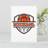 Cool Oranje Zwarte Basketbal Sport Kaart (Staand voorkant)