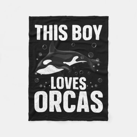 Cool orca ontwerp voor jongens Kinder Mannen Zee o Fleece Deken (Voorkant)