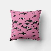 Cool Orca Whale gepersonaliseerd roze Sierkussen (Achterkant)