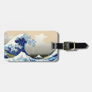 Cool oriëntaals Japanse Hokusai Fuji uitzicht land Bagagelabel