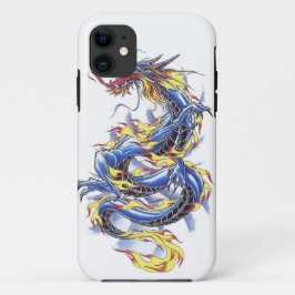 Cool Oriental Blue Dragon tatttoo Case-Mate iPhone Case